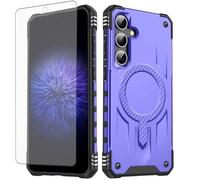 ELISORLI Phone Case For Samsung Galaxy A54 5G/A74/A93 Magsafe Tempered Glass Screen Protector Cell Cover Rugged Shockproof Heavy Duty Magnetic Protective A545G A 54 54A 4G G5 SM A546U Women Purple