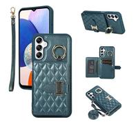 ELISORLI Phone Case For Samsung Galaxy S24 Plus S24+ 5G Wallet Cover with Crossbody Shoulder Strap and Stand Leather Credit Card Holder Cell Accessories S24plus 24S + S 24 24+ Girls Women Men Green