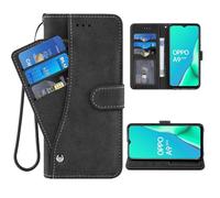 ELISORLI Phone Cover for OPPO A9 2020/A5 2020/A11/A11x Wallet Case Wrist Strap Slot Mobile Magnetic Leather Credit Card Holder Folio Purse Protective Stand Cell Accessories 5A 9A Girls Women Black