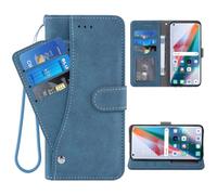 ELISORLI Phone Cover for OPPO Find X3/X3 Pro 5G Wallet Case Wrist Strap Slot Mobile Magnetic Leather Credit Card Holder Folio Purse Stand Cell Accessories FindX3 3X X3Pro CPH2173 Girls Women Blue