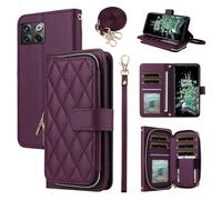 ELISORLI Wallet Case for OnePlus 10T 5G/One Plus Ace Pro with Detachable Wrist Strap Crossbody Shoulder Strap 9 Card Slots Zipper Purse Phone Cover for On 1Plus 1 + Plus10T 1+ AcePro Girls Wine Red