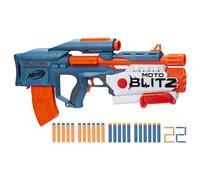 Elite 2.0 Motoblitz CS-10 Blaster, Motorised 10-Dart Blasting, Airblitz 6 Darts At Once, Clip, 22 Elite Darts
