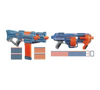 Elite 2.0 Turbine CS-18 Motorised Blaster, 36 Nerf Elite Darts, 18-Dart Clip, Outdoor Toys & Elite 2.0 Shockwave RD-15 Dart Blaster, 30 Nerf Elite