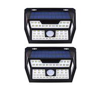 Elite 62 LED Solar Lights Outdoor with Motion Sensor New Technique Monocrystalline Silicon Solar Panel Security Lights for Front Door Yard Garage Deck Wide Lighting (2xPACK)