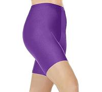 Elite Apparel Women’s Shiny Cycling Shorts - Stretchy Gym, Yoga, Running & Dance Shorts - Activewear for Fitness, Casual & Workout Wear Sizes S-2XL (UK, Alpha, XXL, Regular, Regular, Purple 2XL)