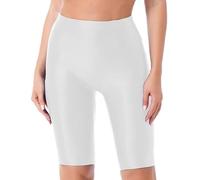 Elite Apparel Women’s Shiny Cycling Shorts - Stretchy Gym, Yoga, Running & Dance Shorts - Activewear for Fitness, Casual & Workout Wear Sizes S-2XL (UK, Alpha, S, M, Regular, Regular, White S/M)