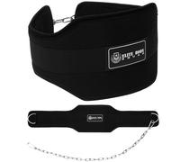 Elite Body Squad Dip Belt for Weighted Dips & Pull Ups - Pro Neoprene 7" Back Support, 30" Steel Chain with Double Clip, Heavy Duty Polypropylene Belt, Strength Tested.