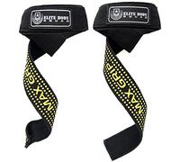 Elite Body Squad Pro Weight Lifting Straps Lifting Straps With Neoprene Padded Wrist Support + Double Stitched 100% Cotton - 60cm Long Heavy Duty Wrist Straps For Weight TraininG (WITH GEL GRIP)