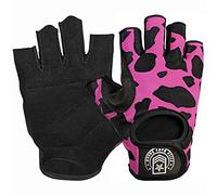 Elite Body Squad Women's Gym Gloves with Leather Suede Palm - Pink, Large