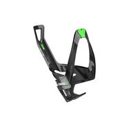 Elite Cannibal XC Bio-Based Bottle Cage, Black Glossy, Green Graphic - Lightweight and Secure for All Terrains