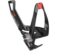 ELITE Cannibal XC Bottle Cage - Black/Red/Bicycle Cycling Cycle Biking Bike Water Bidon Flask Holder Road Racing Race Riding Ride Lightweight Adjustable Plastic Accessories Part