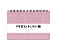 Elite Check Weekly Planner - Wirebound Undated Weekly & Daily Scheduler, Check Box, Free Note / 250 x 170 mm (Mocha Pink)