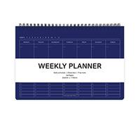 Elite Check Weekly Planner - Wirebound Undated Weekly & Daily Scheduler, Check Box, Free Note / 250 x 170 mm (Navy)