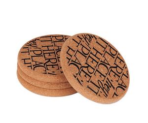 Elite Coaster Set: 4 X Emma Bridgewater Black Toast Coaster Set, Cork