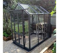 Elite Compact 4x6 Greenhouse Package - Stone Powder Coated