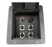 Elite Core | FB4-QTR | Recessed Floor Box | 4 XLRF and 2 Locking 1/4" TRS Female Connections