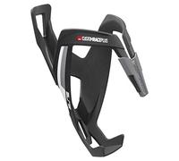 Elite Custom Race Plus Bottle Cage Black Mat White Graphic - Enhanced Self-Adjusting Bike Bottle Holder with Superior Grip - Lightweight Fibre-Reinforced - For Road Bike, MTB & Gravel Cycling