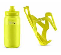Elite Custom Race X Cage + Elite Fly 550ml Water Bottle Bike Bundle Fluro Yellow