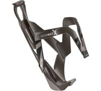 Elite Custom Race X Bottle Cage Titanium Metal Black Graphic - Ultra Lightweight Side-Entry Bike Bottle Holder 28.5g - Self-Adjusting Fibre-Reinforced - For Road Bike, MTB & Gravel Cycling