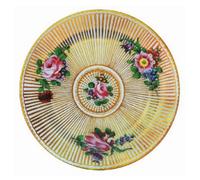 Elite Gift Boxes Ashomlean - Worcester Gilt Stripes Plate Plate Painted Tin Enamel Plate - Picnic or Camping