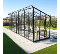 Elite Edge 600 6x14 Pent Roof Greenhouse - White Powder Coated