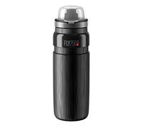 ELITE Fly MTB Water Bottle Black - Ultra Lightweight Mountain Bike Cycling Bottle with Dust Cap - 750ml - For Trail Riding, XC & Enduro