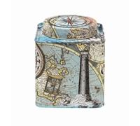Elite Gift Boxes Adventure Maps Compass Nautical Historic Twist Lid Tea Caddy 108 x 108 x 108mm