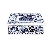 Elite Gift Boxes Claire Winteringham - Blue & White Deep Rectangular Tin- 195 x 154 x 75mm