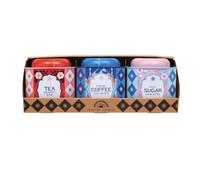 Elite Gift Boxes Printer Johnson - Kitchen Set of 3 Octagonal Tin Caddies 102 x 102 x 117mm (each caddy)