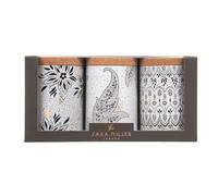 Elite Gift Boxes Sara Miller - Artisanne Noir Set 3 caddies with Cork Lids 106 (d) x 150mm