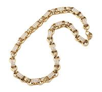 Elite Gold Plated XXL Gypsy Link Belcher Chain - 213g Heavyweight, 24" Length, 28 in Each Oblong Link, 13mm Width, Heavy Ornate Albert Clasp - Bling King London