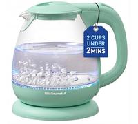 Elite Gourmet - 1 Liter Glass Electric Kettle, BPA Free, Fast Boil, Auto Shut-Off, Boil Protection, 360° Swivel Base with Wireless Service, Marks