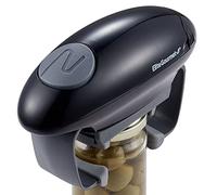 Elite Gourmet EJO800 High Power Torque Automatic Battery Operated Electric Jar Opener, One-Touch Electric Operation, Easily Remove Most-Size Lids with Auto-Size Guides, Black/Gray