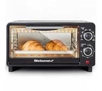 Elite Gourmet ETO490 9L/4 Slice Countertop Toaster Oven with 30 Minute Timer, Adjustable Temperature Control, Includes Baking Tray and Wire Rack, Baking,