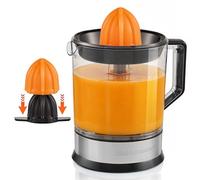 Elite Gourmet ETS047 Electric Citrus Juicer, BPA-Free, with 2 Cones, Compact, Large Volume, Pulp Control, Oranges, Lemons, Limes, Grapefruits with Simple Spout, 1.2 L, Black