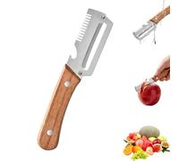 Elite Gourmet Knife, Wooden Kitchen Tool, Multifunctional Vegetable Peeler, Kitchen Multi-Function Stainless Steel Thickened Fruit Peeler Knife, for Vegetables or Fruits