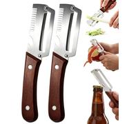 Elite Gourmet Knives, Elite Peeler, Elite Gourmet Peeler, Multi Function Peelerknife & Bottle Opener & JuliennePeelers, Ergonomic Kitchen Tool for Potato, Fruit, Vegetable (3-in-1 2Pcs)