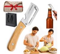 Elite Gourmet Peeler, 3-in-1 Elite Peeler Shredder & Julienne Peeler & Bottle Opener, Multifunctional Vegetable Peeler, Stainless Steel Peeler Knife Kitchen Tool for Fruits & Vegetables (1, Khaki)