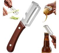 Elite Gourmet Peeler, Multifunctional Vegetable Peeler, Multi Function Peeler & Bottle Opener & Julienne Peeler, Ergonomic Kitchen Tool for Potato, Fruit, Vegetable (1 Pcs)