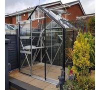 Elite High Eave 6x4 Greenhouse Package - Brown Powder Coated
