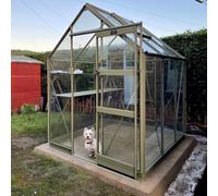 Elite High Eave 6x6 Greenhouse - Silver Plain Aluminium Finish