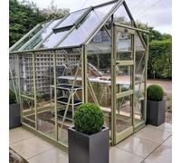 Elite High Eave 6x8 Greenhouse Package - Silver Plain Aluminium Finish