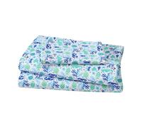 Elite Home 90 GSM Microfiber Coastal Beach-Themed Printed Sheets & Pillowcase Sets, Twin, Clearwater Aqua