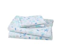 Elite Home Products Inc. Coastal Microfiber Print Sheet Sets, Hampton Blue, Full Sheets