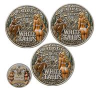 Elite Hunters Club “White Tails” Coin,“I Hunt White Tails Year Round & Big Rack Hunter” Double-Sided Funny Hunting Commemorative Token, Camp Gift for Outdoorsmen & Dads，3pcs
