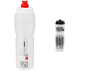 Elite Jet Biodegradable clear red logo 950 ml & Zefal Magnum Water Bottle, 1 Litre, Translucent