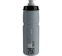 ELITE Jet Eco Water Bottle Grey Black Logo - Sustainable Cycling Bottle with Eco-Design Technology - Lightweight & BPA-Free - 750ml - For Road Bike, MTB & Gravel Cycling