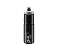 ELITE Jet Eco Water Bottle Black Grey Logo - Sustainable Cycling Bottle with Eco-Design Technology - Lightweight & BPA-Free - 750ml - For Road Bike, MTB & Gravel Cycling