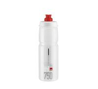 ELITE Jet Eco Water Bottle Clear Red Logo - Sustainable Cycling Bottle with Eco-Design Technology - Lightweight & BPA-Free - 750ml - For Road Bike, MTB & Gravel Cycling