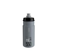 ELITE Jet Eco Water Bottle Grey Black Logo - Sustainable Cycling Bottle with Eco-Design Technology - Lightweight & BPA-Free - 550ml - For Road Bike, MTB & Gravel Cycling